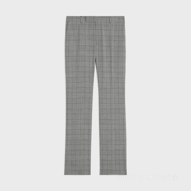 格纹羊毛喇叭裤 24921