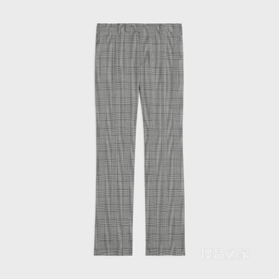 格纹羊毛喇叭裤 24921