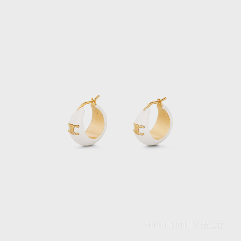 TRIOMPHE金色饰面黄铜和亮漆耳环 23703