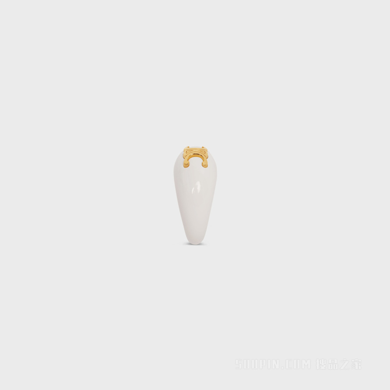 TRIOMPHE大号金色饰面黄铜和亮漆戒指 23703