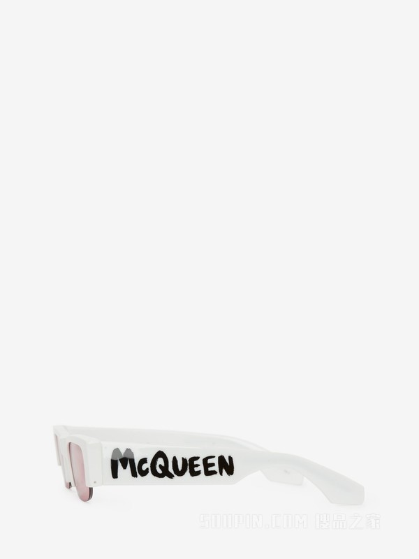 McQueen Graffiti斜角太阳眼镜