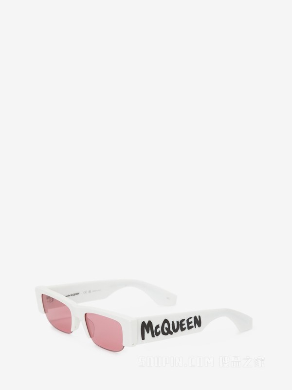 McQueen Graffiti斜角太阳眼镜