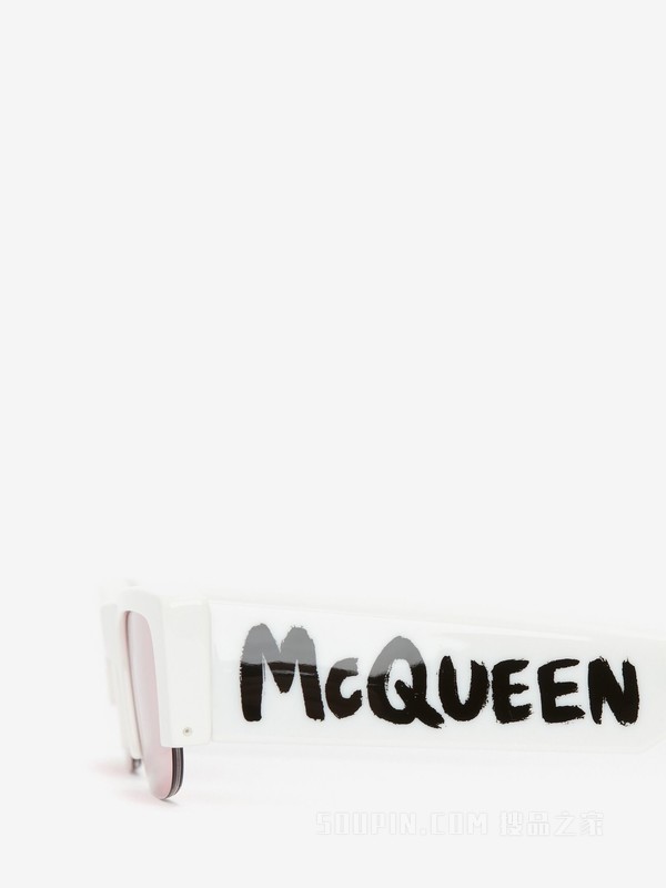 McQueen Graffiti斜角太阳眼镜