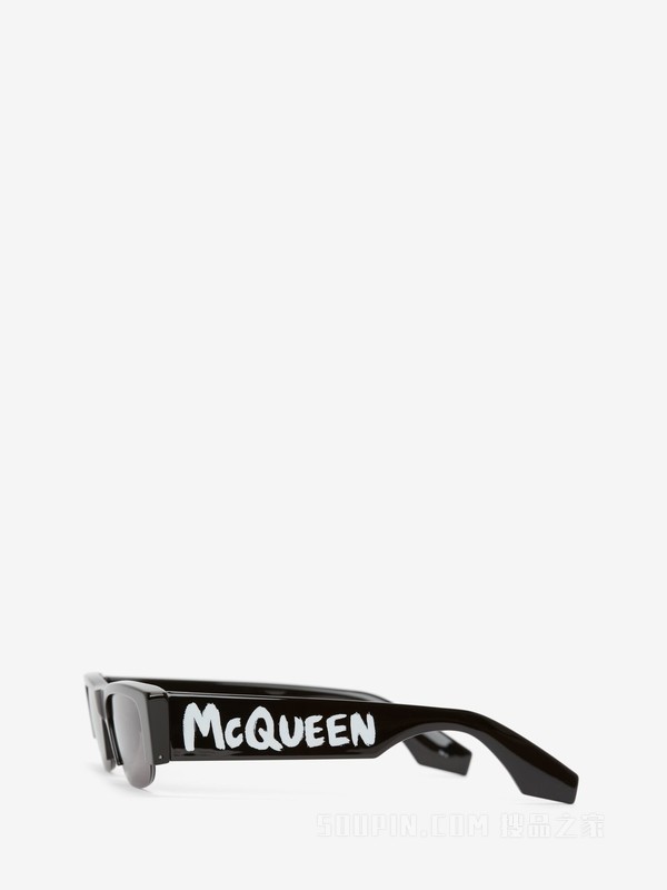 McQueen Graffiti斜角太阳眼镜