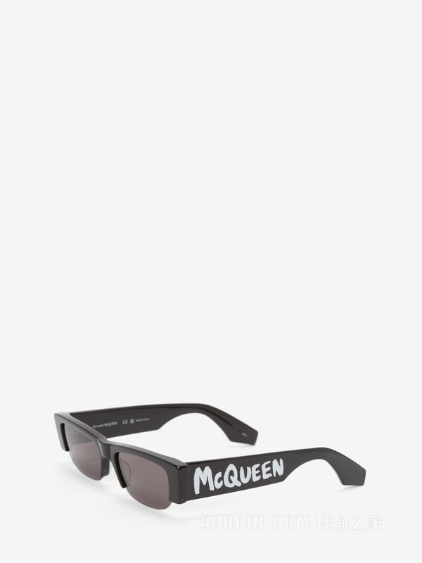 McQueen Graffiti斜角太阳眼镜