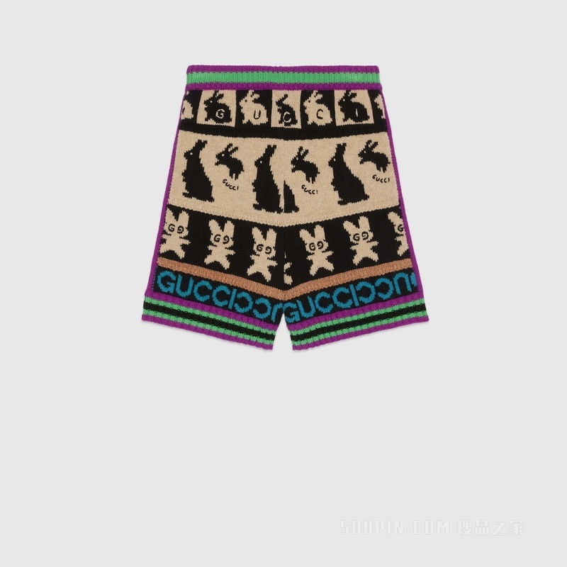 GUCCI/古驰】中国新年系列羊毛短裤黑色和多色724795 XKCRS 1147-搜品之家 