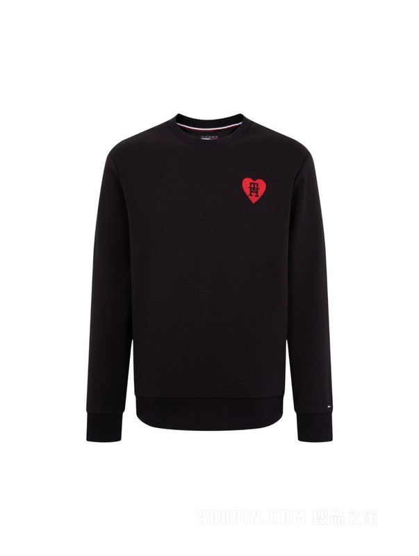 【情人节系列】23新款早春男装爱心刺绣宽松圆领卫衣32372