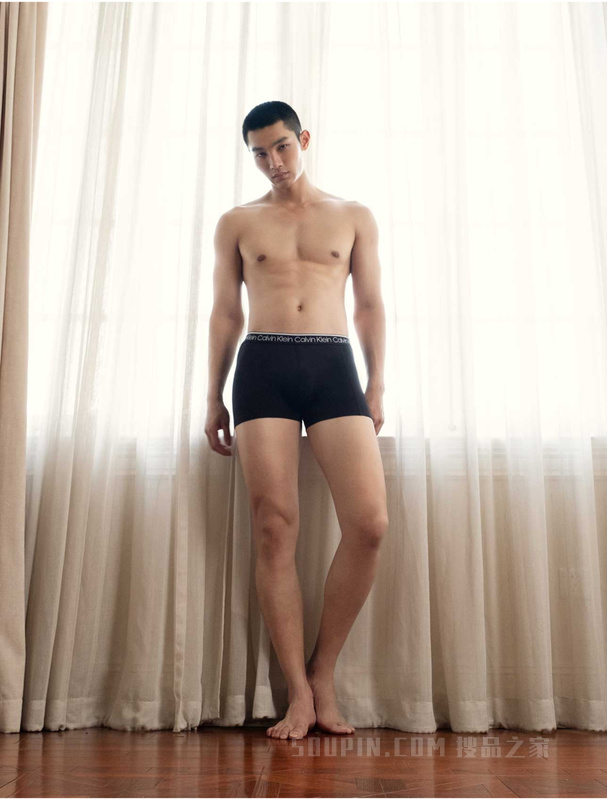 Calvin Klein 秋冬男三条装循环LOGO腰边棉质透气贴身平角内裤NP2421O