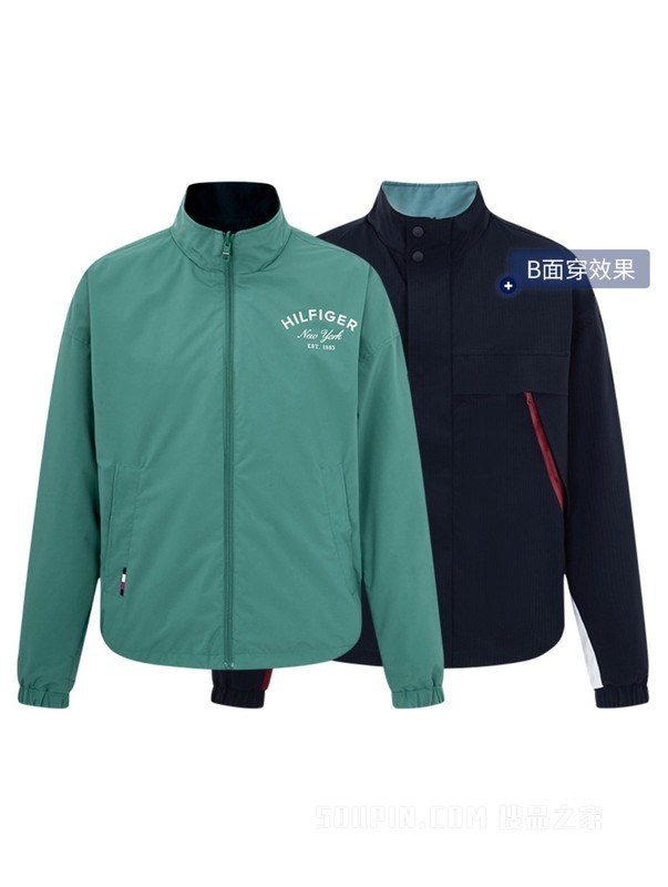 23新款春季男装时尚双面穿胶印LOGO立领夹克外套MW0MW30246