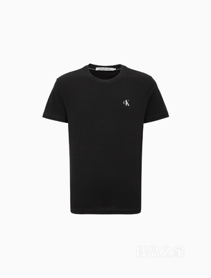 Calvin Klein 23春季新款男士简约撞色LOGO纯棉透气圆领短袖T恤J322254
