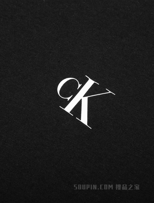 Calvin Klein 23春季新款男士简约撞色LOGO纯棉透气圆领短袖T恤J322254