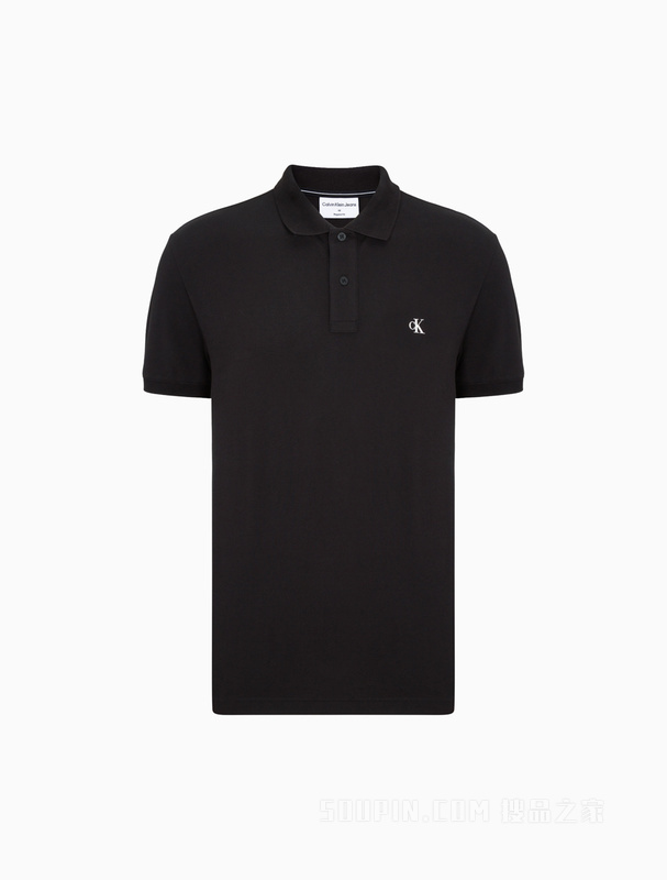 Calvin Klein 23春季新款男士简约撞色LOGO翻领透气短袖POLO衫J322253
