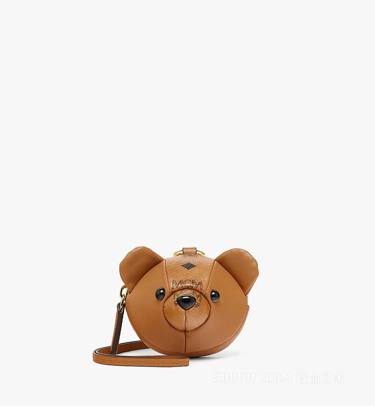 Mini &#39;Bear&#39; MCM公园系列Visetos皮革混搭手拿包挂饰