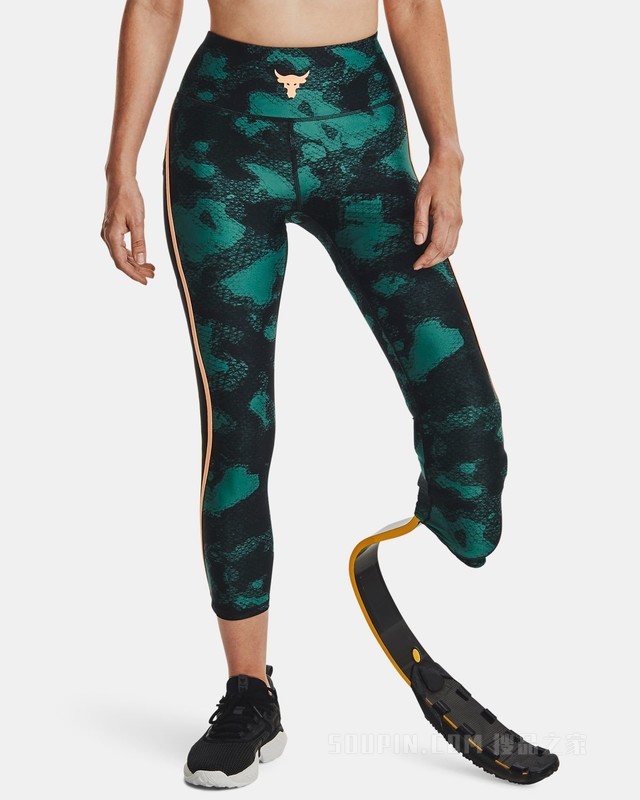 女士Project Rock强森HeatGear®印花紧身九分裤