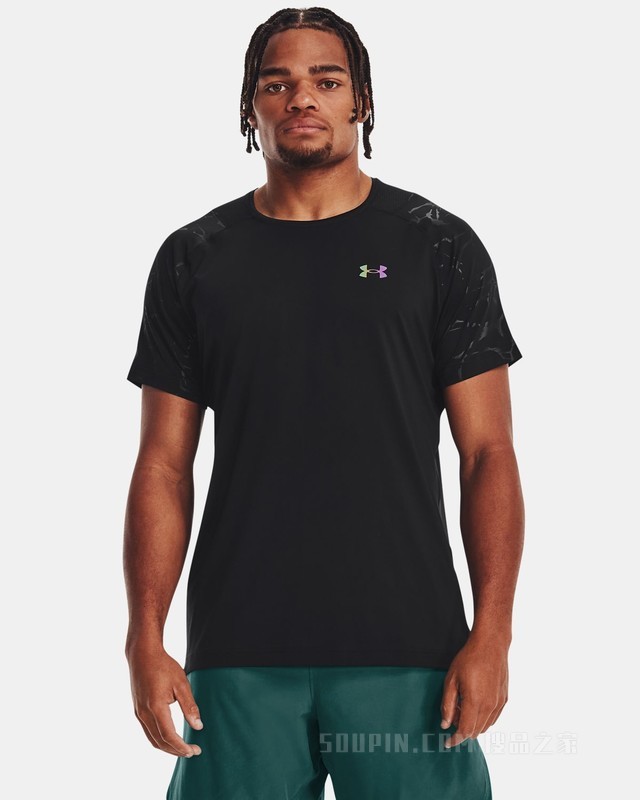 男士UA RUSH压纹短袖T恤