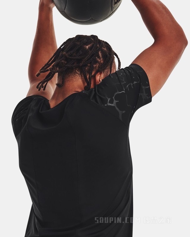 男士UA RUSH压纹短袖T恤