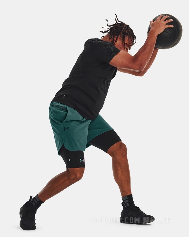 男士UA RUSH压纹短袖T恤