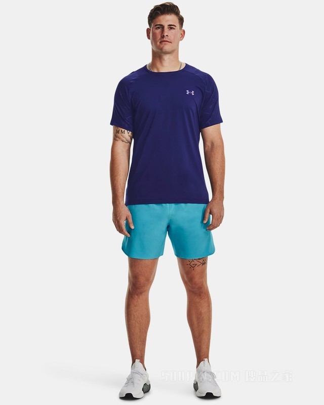 男士UA RUSH压纹短袖T恤