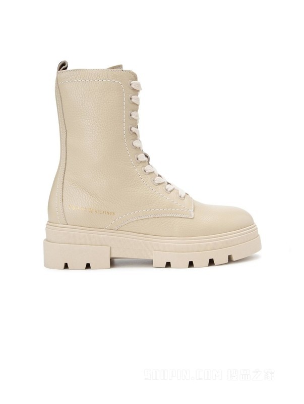 秋冬女装牛皮机车风拉链系带厚底增高马丁靴FW0FW06732