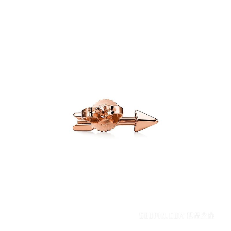 Return to Tiffany™ 系列纯银和 18K 玫瑰金 Lovestruck Heart Tag & Arrow 耳环
