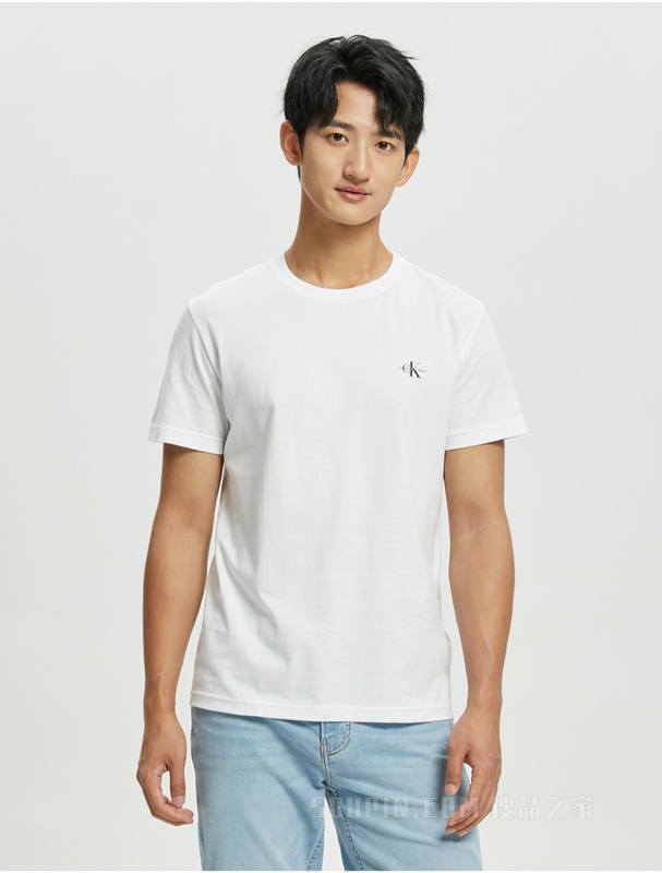 Calvin Klein 夏季男士简约两件装舒适纯棉简约叠印透气短袖T恤J320199