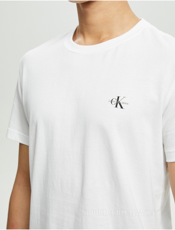 Calvin Klein 夏季男士简约两件装舒适纯棉简约叠印透气短袖T恤J320199