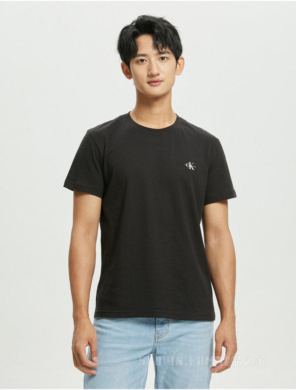 Calvin Klein 夏季男士简约两件装舒适纯棉简约叠印透气短袖T恤J320199