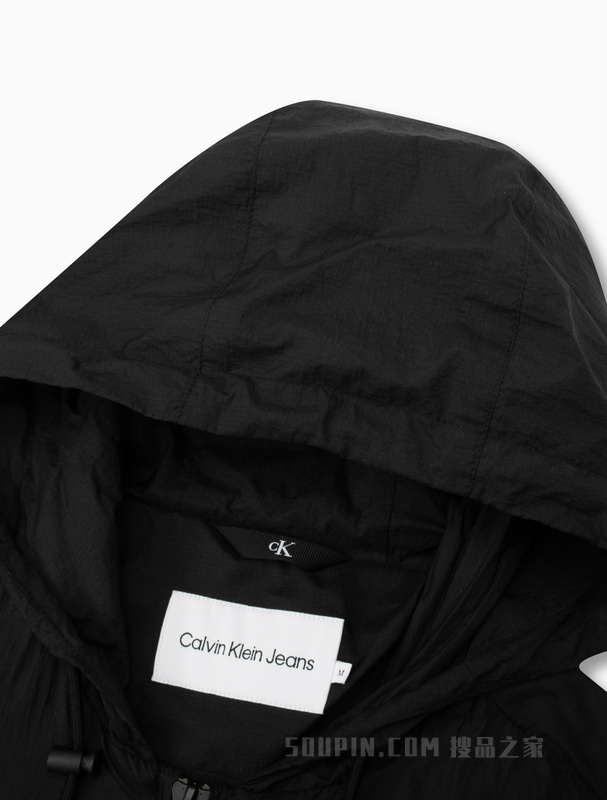 Calvin Klein 23春季新款男士休闲简约重叠字母印花连帽单夹克J323211