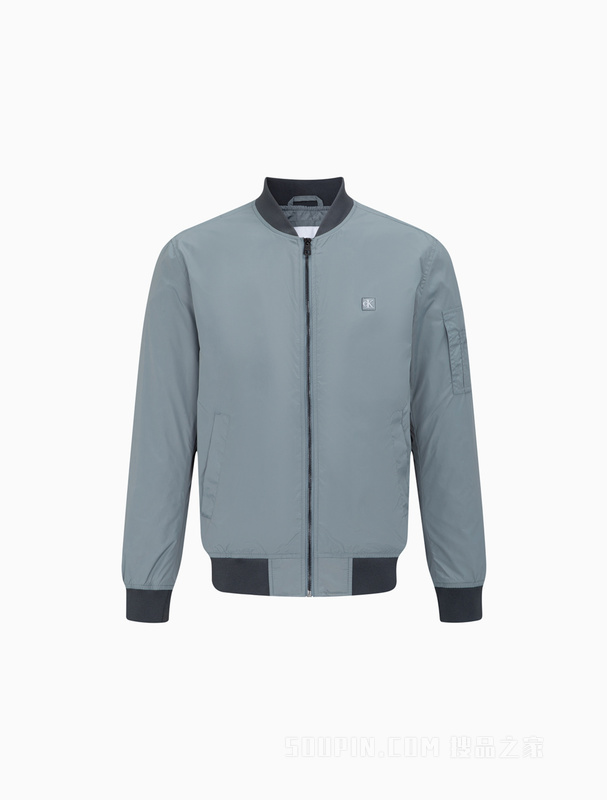 Calvin Klein 23春季新款男士简约刺绣方标休闲棒球服单夹克J323578