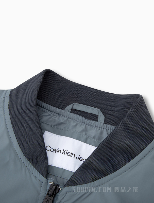 Calvin Klein 23春季新款男士简约刺绣方标休闲棒球服单夹克J323578