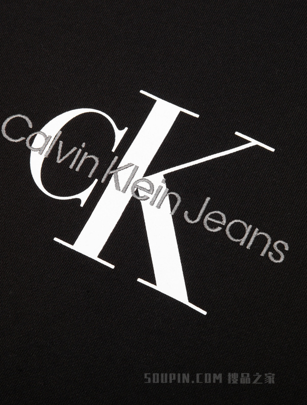 Calvin Klein 23春季新款男士时尚交叠LOGO休闲纯棉圆领卫衣J323609