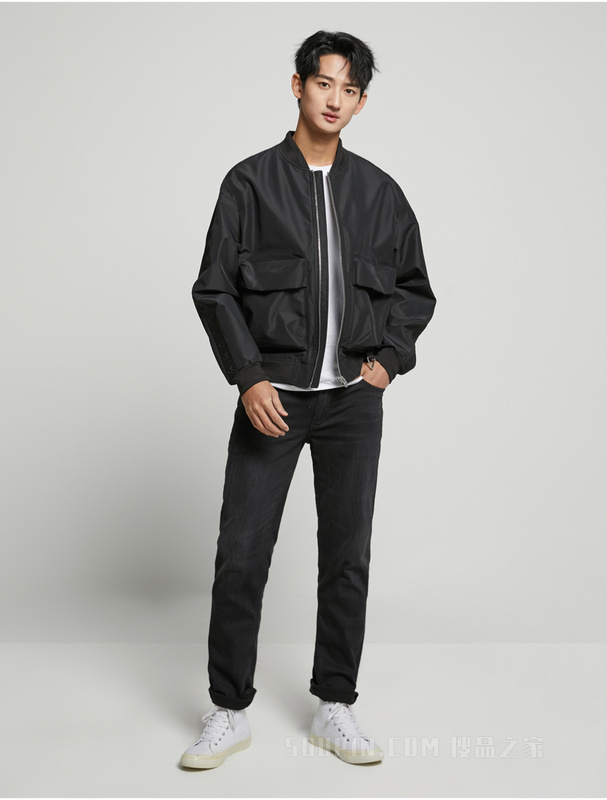 Calvin Klein 23春季新款男士简约LOGO贴片棒球服单夹克外套J322677