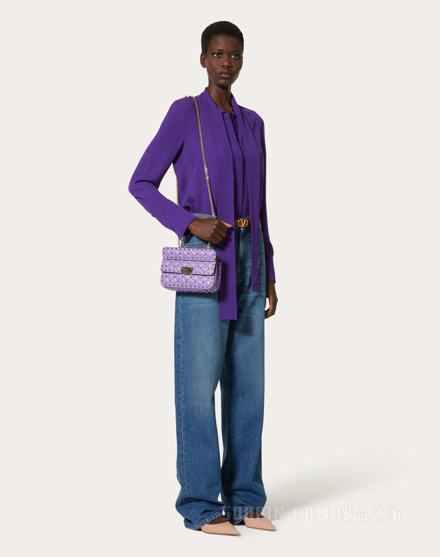 ROCKSTUD SPIKE小号软羊革手袋