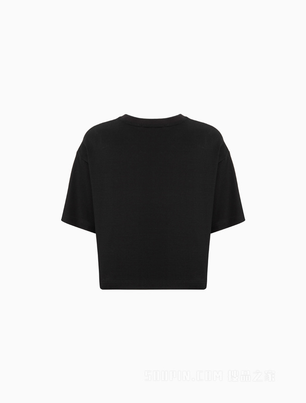 Calvin Klein 23春季新款女士时尚正反LOGO丝光棉垂顺透气短T恤J220801