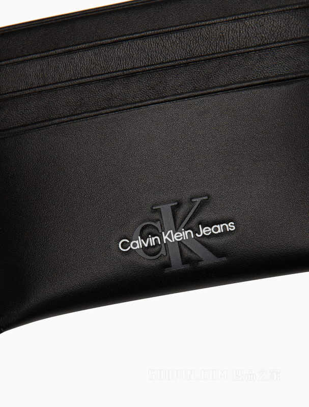 Calvin Klein 23春季男士真皮时尚压纹LOGO多卡位牛皮票夹卡包HP2037