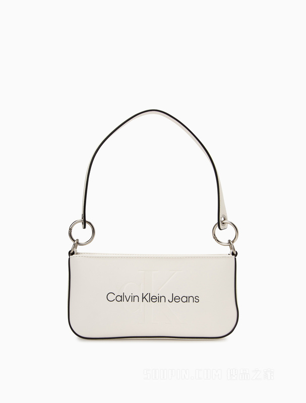 Calvin Klein 23春季新款经典时尚LOGO拉链单肩腋下包法棍包礼物DH3348