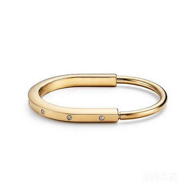 Tiffany Lock 系列 18K 黄金镶嵌钻石手镯