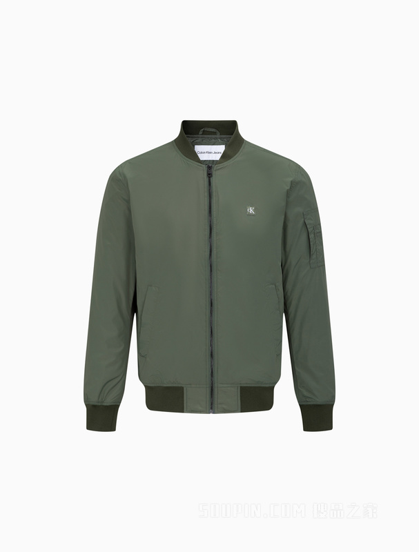 Calvin Klein 23春季新款男士简约刺绣方标休闲棒球服单夹克J323578