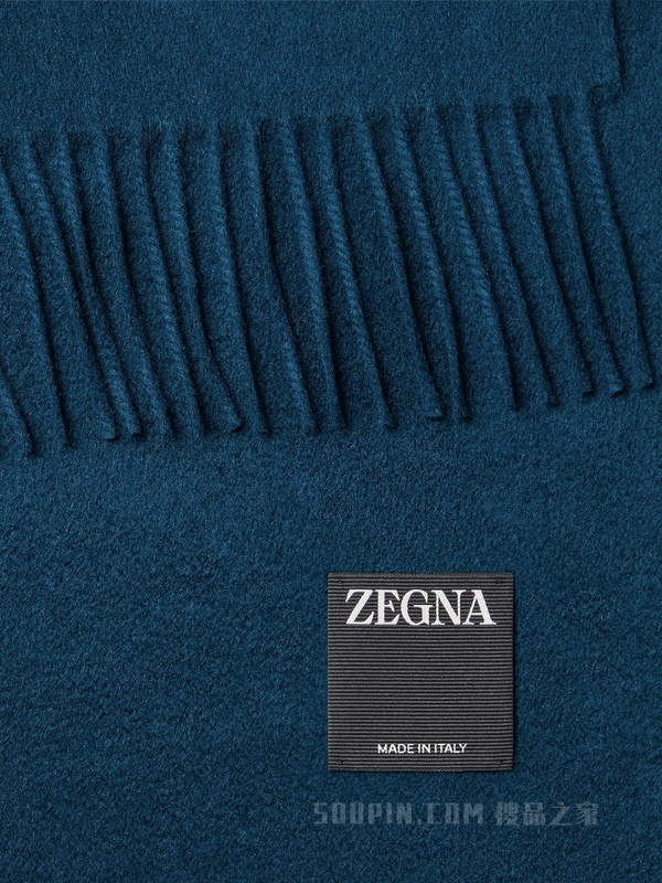 蓝色山羊绒围巾