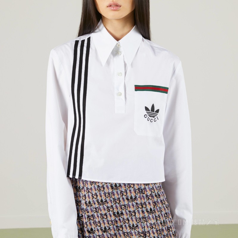 adidas x Gucci联名系列棉质Polo衫 白色