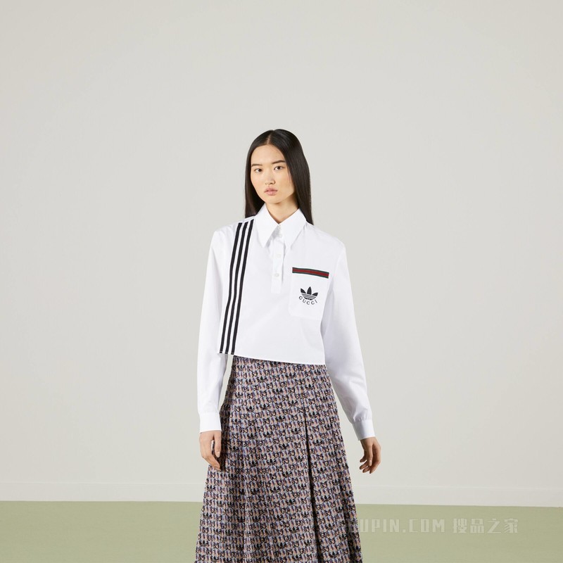 adidas x Gucci联名系列棉质Polo衫 白色