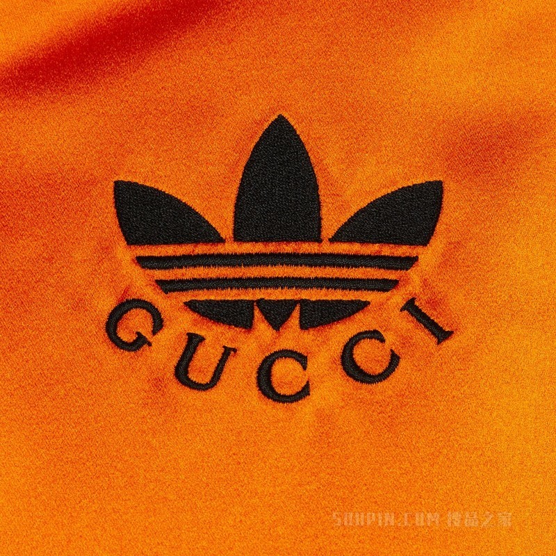 adidas x Gucci联名系列真丝硬缎斗篷 亮橘色