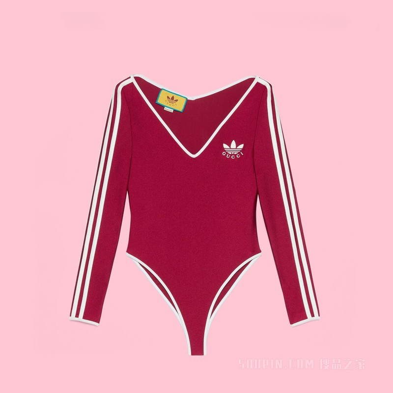 adidas x Gucci联名系列弹力针织连体衣 红色