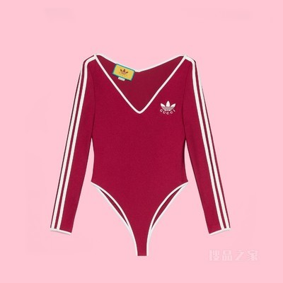 adidas x Gucci联名系列弹力针织连体衣 红色