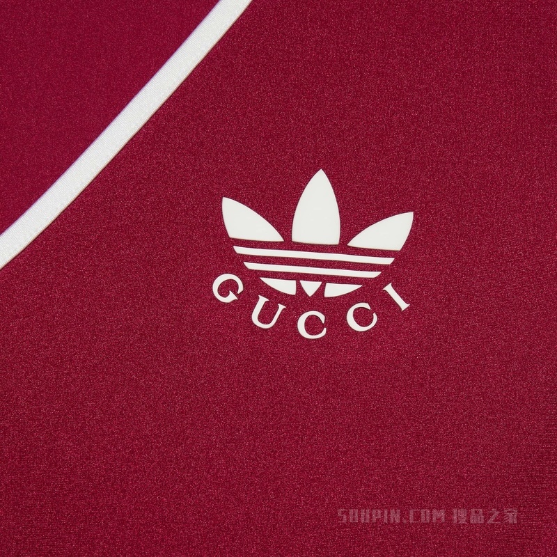 adidas x Gucci联名系列弹力针织连体衣 红色