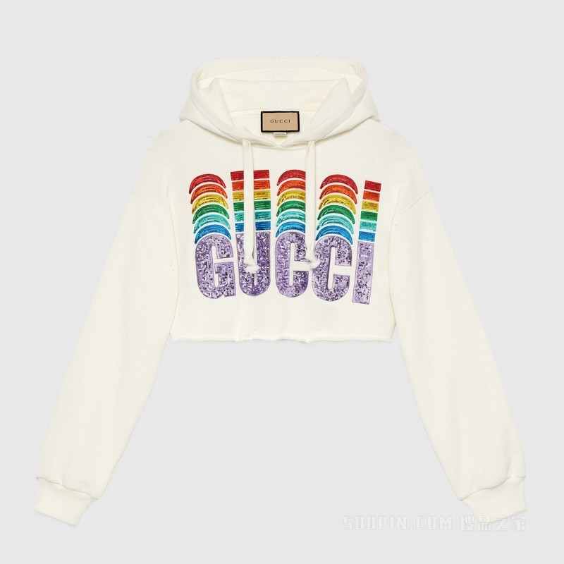 Gucc刺绣棉卫衣 白色