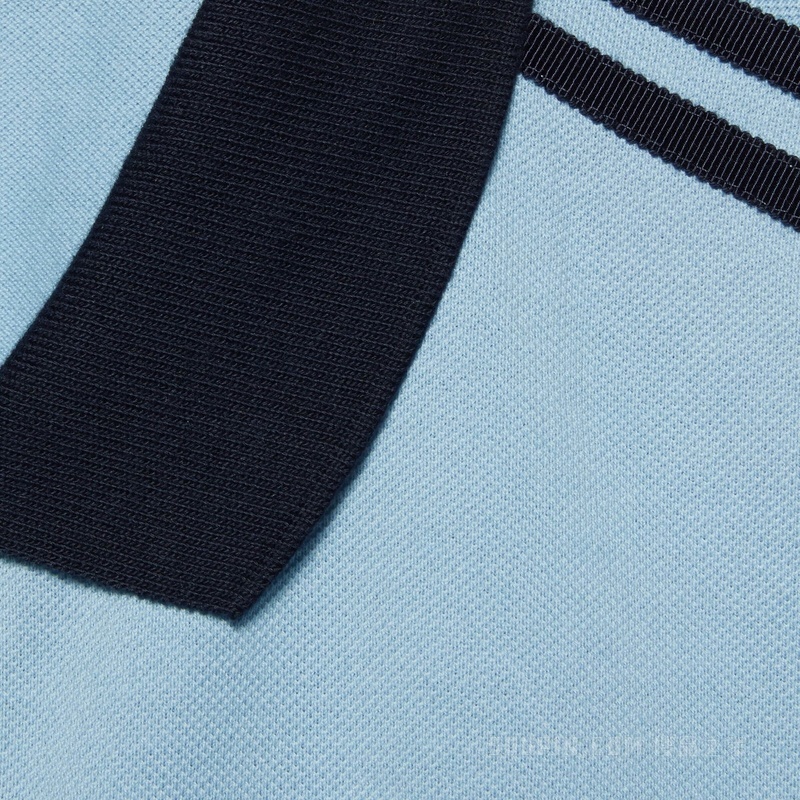 adidas x Gucci联名系列珠地棉Polo衫 浅蓝色