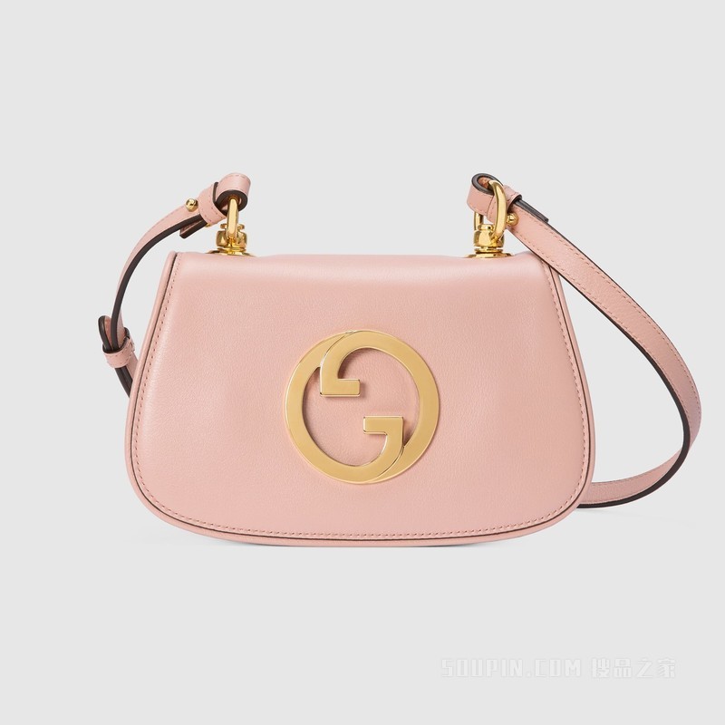 Gucci Blondie系列迷你手袋 浅粉色皮革