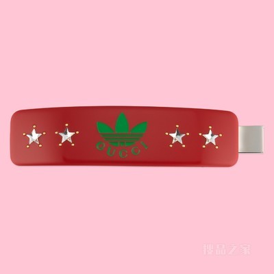 adidas x Gucci联名系列星星发夹 红色树脂