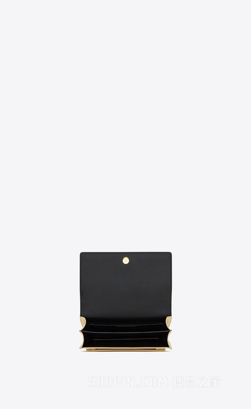 SUNSET光滑皮革中号链条包